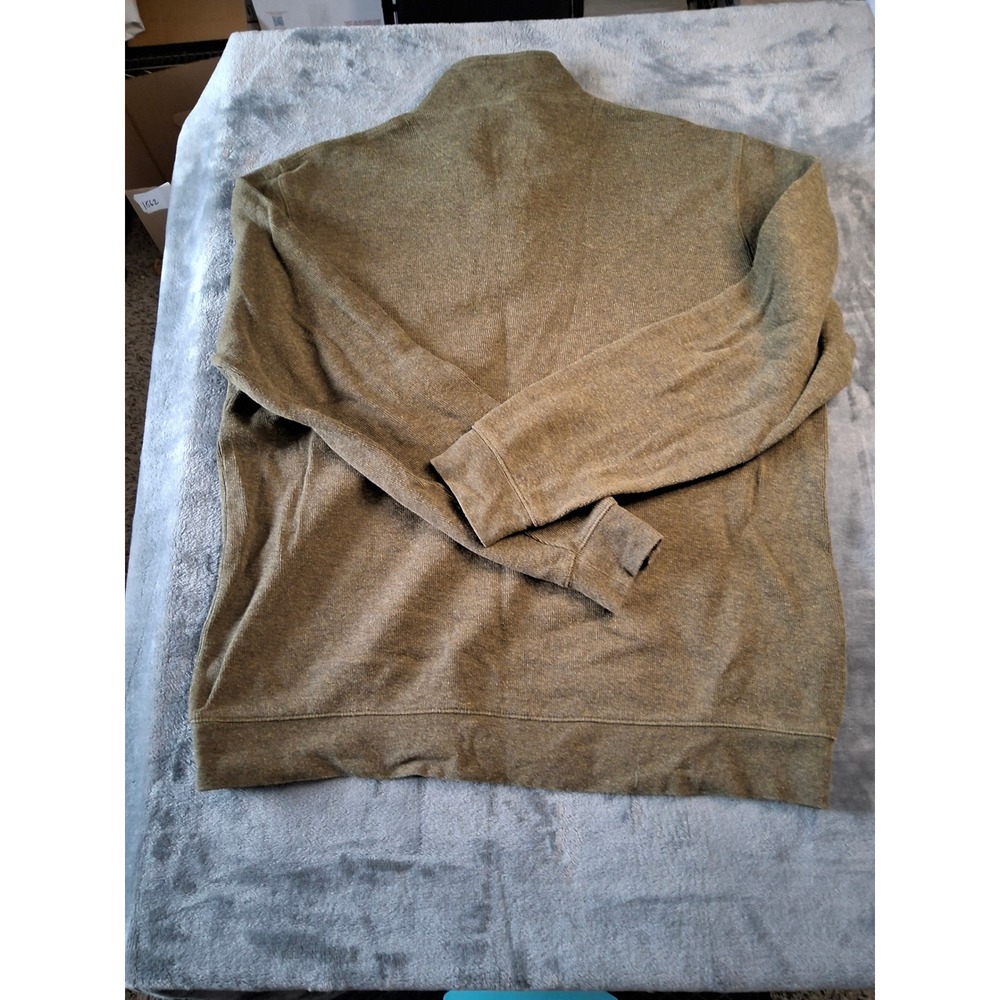 Pendleton Mens XL Olive‎ Green Heather Quarter Zip Pullover Sweater Chest Pocket - Picture 9 of 9